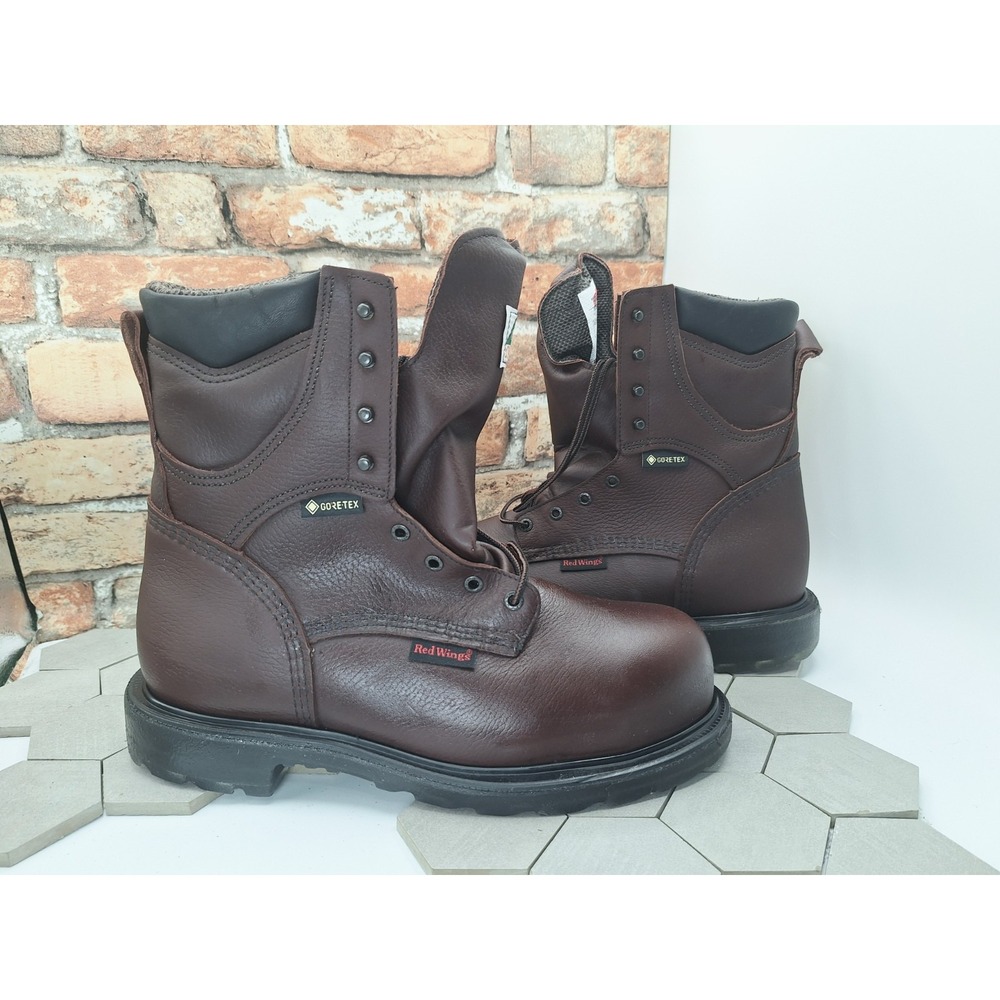 Red Wing 2412 Men's 9.5 E3 Brown Leather GORETEX Waterproof Safety Toe WorkBoot